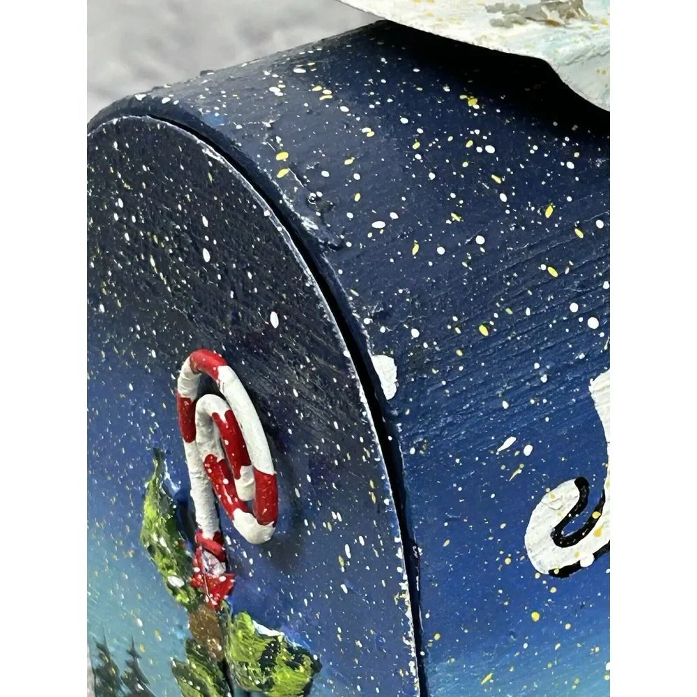 Grandeur Noel Mailbox Christmas 2002 Vintage Painted Snowman‎ Topper w Box